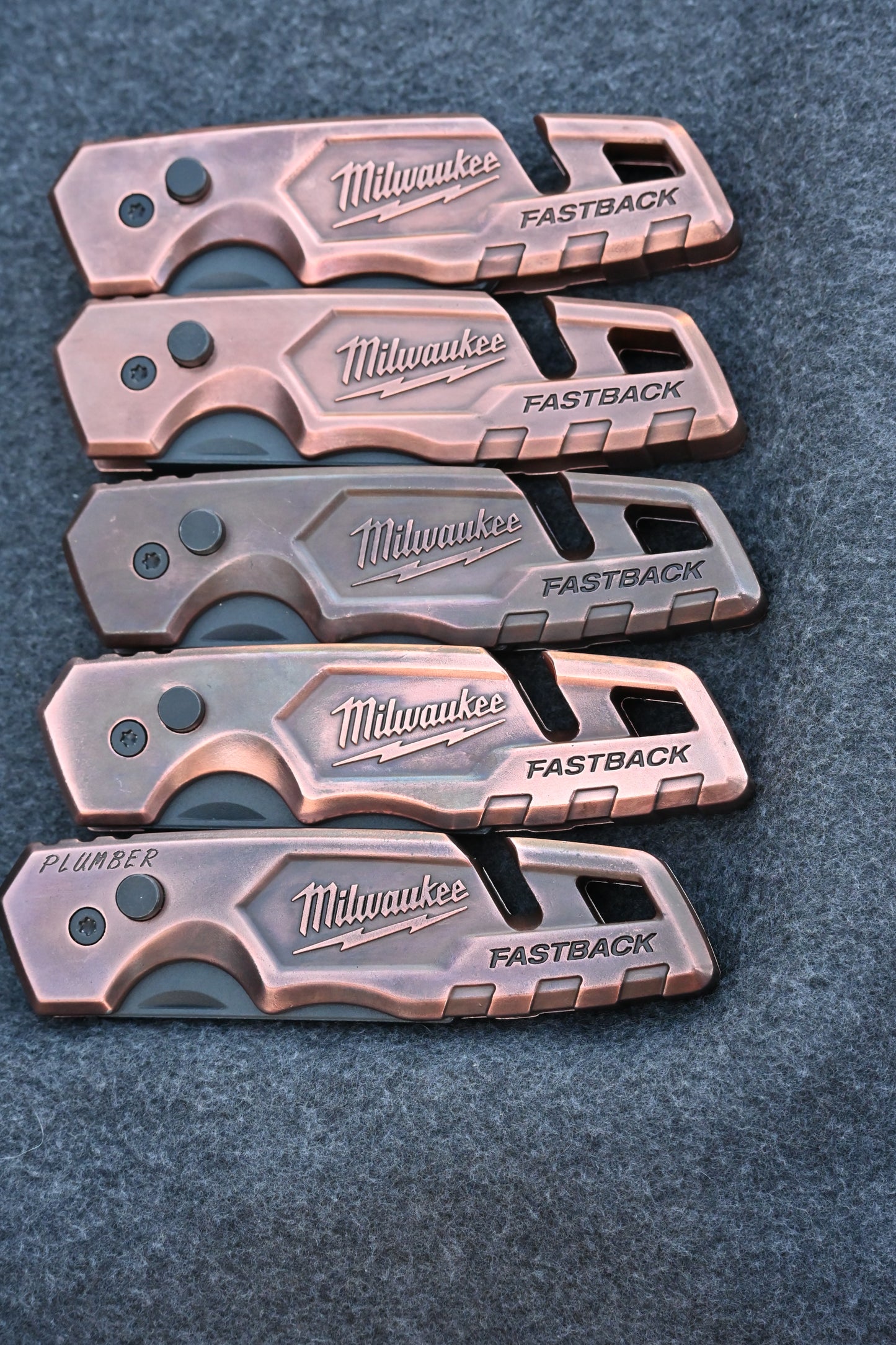Copper Fastback Razor Handle