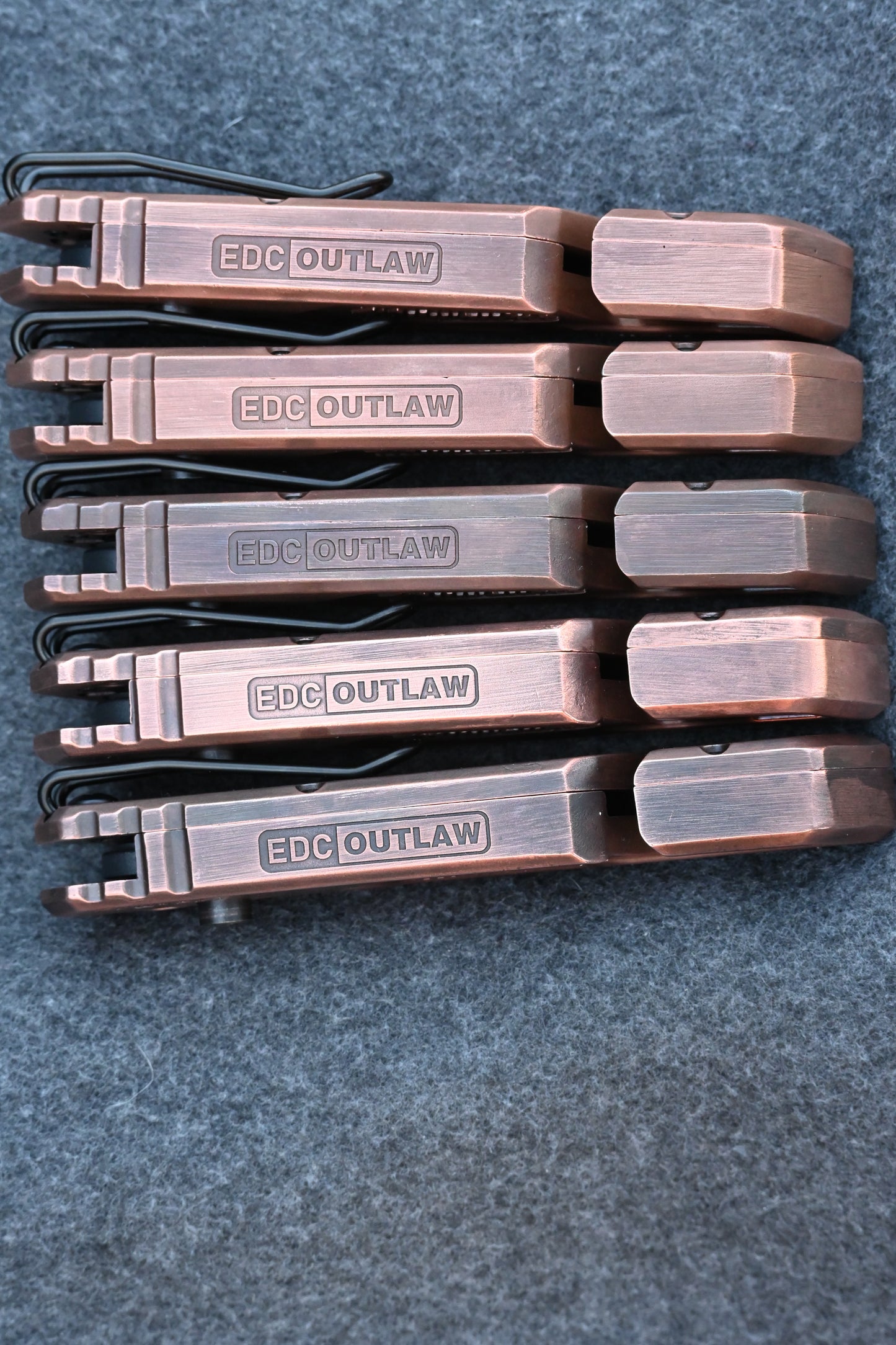 Copper Fastback Razor Handle