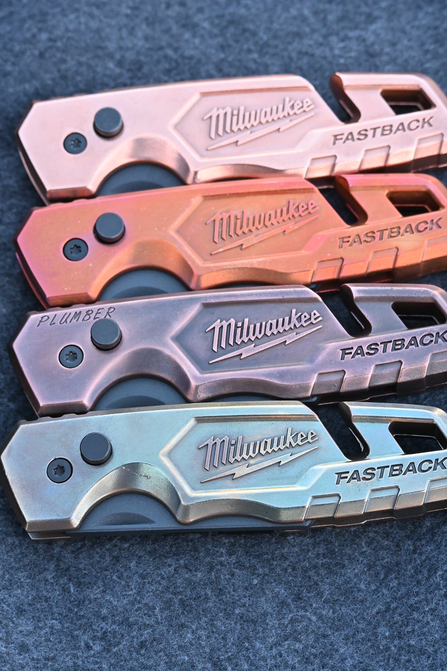 Copper Fastback Razor Handle